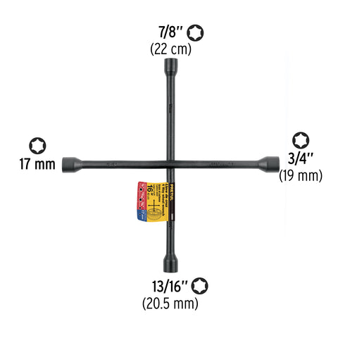 Llave de cruz 16', acabado negro mate, PRETUL | LLCR-16P | 28889
