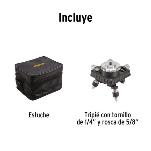 Nivel láser verde, alcance 25m, 12 líneas, recargable,PRETUL | NL-12P | 29005