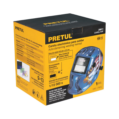 Careta electrónica p/soldar, águila, sombra 9 a 13, PRETUL | CAREL-11AP | 29011