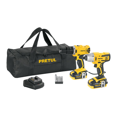Combo rotomartillo/destornillador impacto, 20V, PRETUL | COMBO-20P | 29020