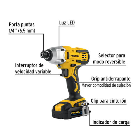 Combo rotomartillo/destornillador impacto, 20V, PRETUL | COMBO-20P | 29020