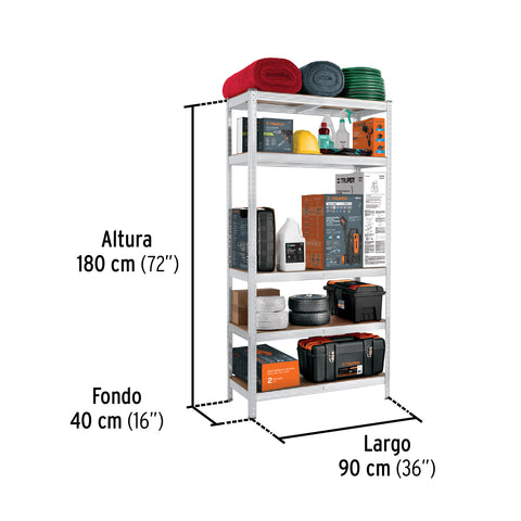 Estante metálico 5 repisas MDF cap. 35 Kg,180x40x90, PRETUL | ESME-352 | 29022
