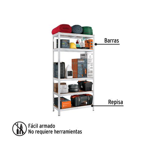 Estante metálico 5 repisas MDF cap. 35 Kg,180x40x90, PRETUL | ESME-352 | 29022