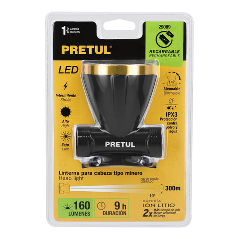 Linterna de minero LED 160 lm recargable, PRETUL | LI-CA-125RP | 29089