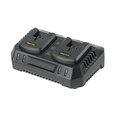 Cargador dual de baterías de ion litio 20V, PRETUL | CARD-20P | 29919
