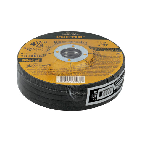 Disco Tipo 27 de 4-1/2' x 6.2 mm desbaste de metal, Pretul | ABT-560 | 29955