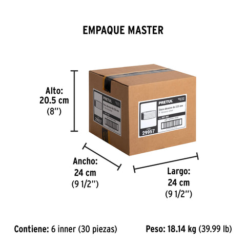 Disco Tipo 27 de 9' x 6.2 mm desbaste de metal, Pretul | ABT-562 | 29957