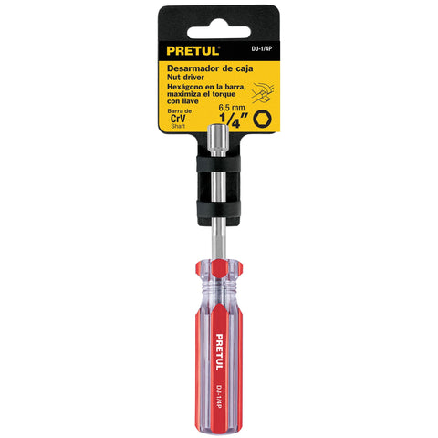 Desarmador de caja 1/4' mango de PVC, Pretul | DJ-1/4P | 29989