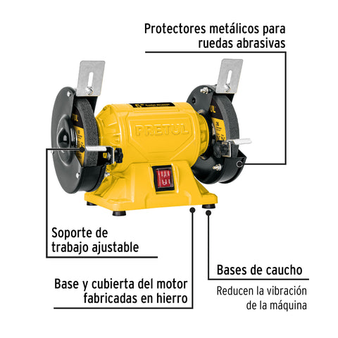 Esmeril de banco de 5' de 1/6 HP (120 W), Pretul | EBA-5P | 29994