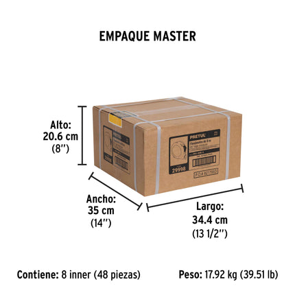 Flexómetro azul 8 m cinta 25 mm, en tarjeta, PRETUL | PRO-8ME-A | 29998