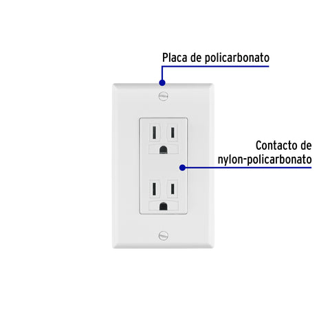 Placa armada contacto dúplex, 2 polos + tierra Classic | PA-CODO-CLP | 40016