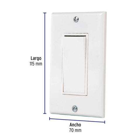 Placa armada con interruptor sencillo Classic, Volteck | PA-APSE-CLP | 40017