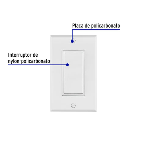 Placa armada con interruptor sencillo Classic, Volteck | PA-APSE-CLP | 40017