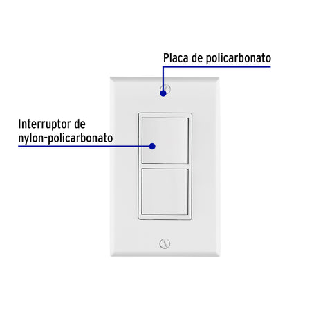 Placa armada interruptor sencillo y de 3 vías Classic | PA-APDO-CLP | 40019