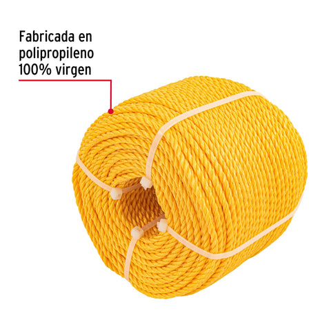 Metro de cuerda amarilla de polipropileno 4 mm, rollo 119m | CUE-041M | 40092
