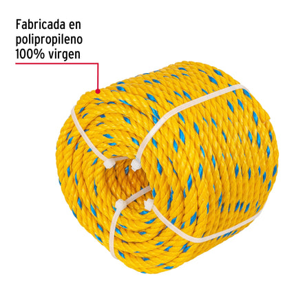 Metro de cuerda amarilla de polipropileno 8 mm, rollo 32m (CUE-081M)