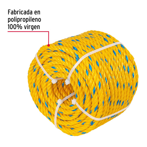 Metro de cuerda amarilla de polipropileno 8 mm, rollo 32m | CUE-081M | 40094