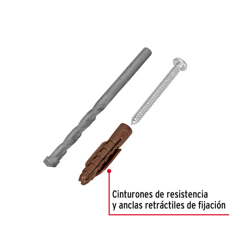 Kit de 20 taquetes 5/16'con pijas #10 y 1 broca 5/16', FIERO | TQ-5/16J | 40160
