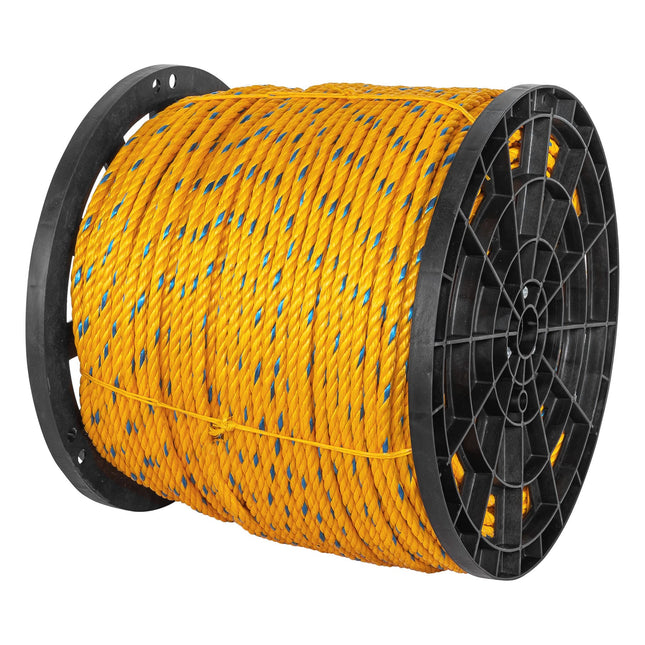 Metro de cuerda amarilla de polipropileno 11mm, carrete 360m (CUE-11M)