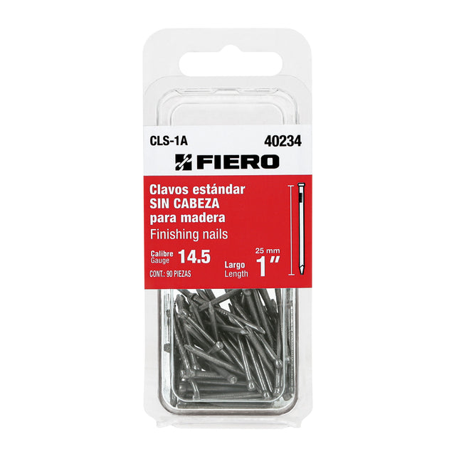 Blíster con 90 clavos estándar 1' sin cabeza, FIERO (CLS-1A)