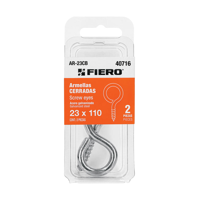 Blíster con 2 armellas cerradas de 23 x 110, FIERO (AR-23CB)