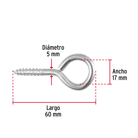 Blíster con 2 armellas cerradas de 22 x 100, FIERO | AR-22CB | 40717
