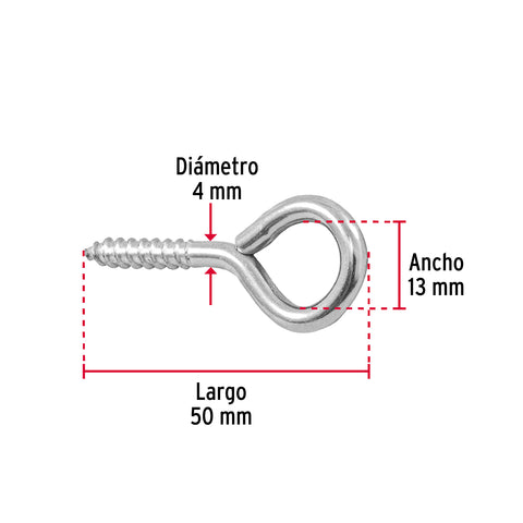 Blíster con 4 armellas cerradas de 21 x 80, FIERO | AR-21CB | 40718