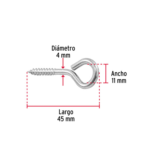 Blíster con 6 armellas cerradas de 20 x 70, FIERO | AR-20CB | 40719