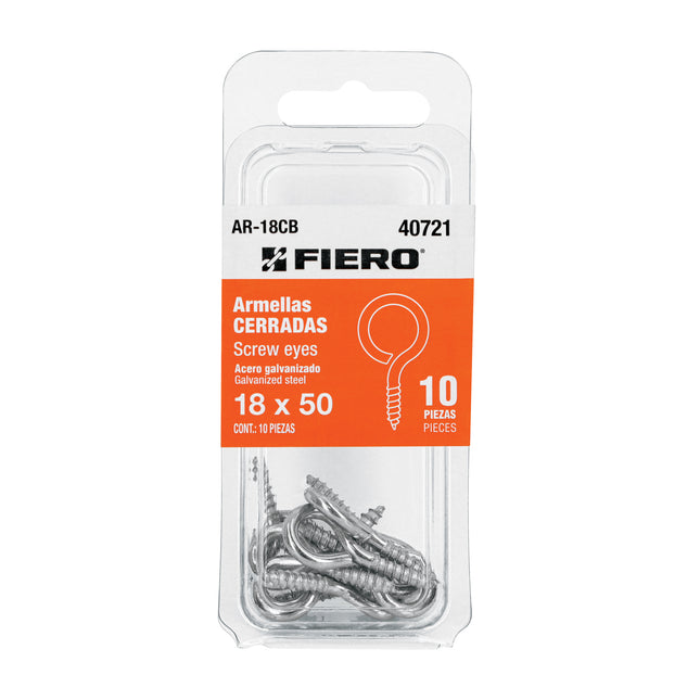 Blíster con 10 armellas cerradas de 18 x 50, FIERO (AR-18CB)