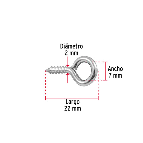 Blíster con 20 armellas cerradas de 17 x 40, FIERO | AR-17CB | 40722