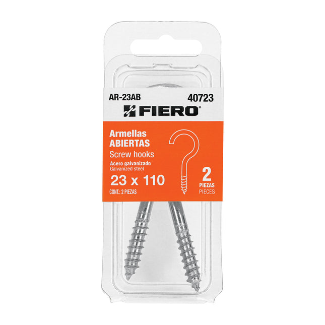 Blíster con 2 armellas abiertas de 23 x 110, FIERO (AR-23AB)