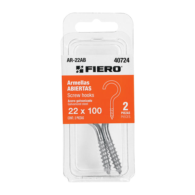 Blíster con 2 armellas abiertas de 22 x 100, FIERO (AR-22AB)