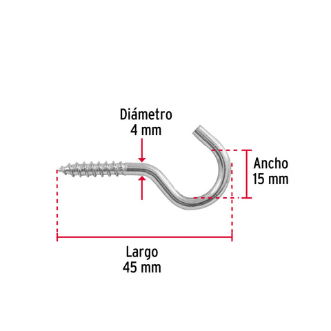 Blíster con 6 armellas abiertas de 20 x 70, FIERO | AR-20AB | 40726