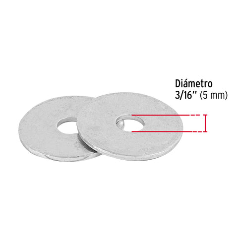 Blíster con 35 arandelas planas de 3/16', FIERO | ARA-3/16A | 40750