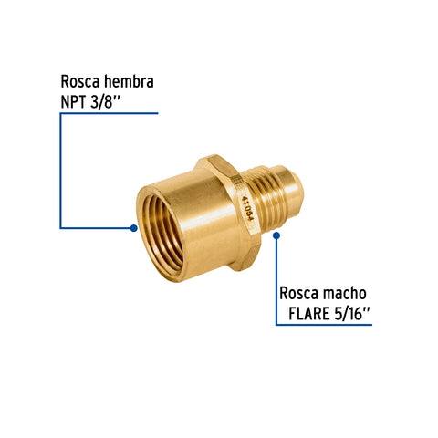 Niple campana de latón de 5/16' X 3/8', FOSET | CLG-496N | 41054