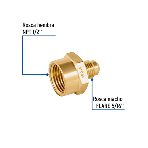 Niple campana de latón de 5/16' X 1/2', FOSET | CLG-497N | 41055