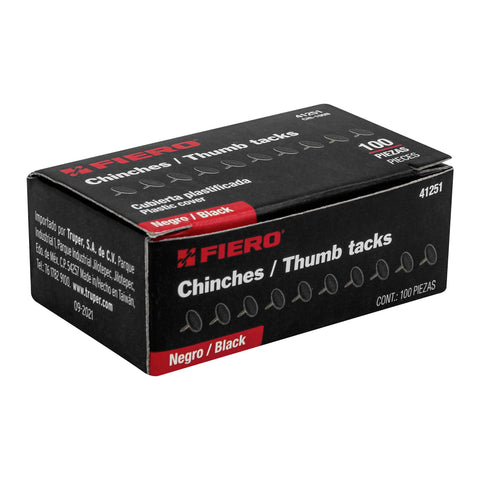 Caja con 100 chinches negras, FIERO | CHI-100N | 41251