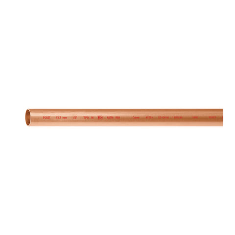 Tubo rígido de cobre 1/2' tipo 'M', 3m, 0.9kg, FOSET | CC-001M | 41274