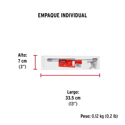 Pistón a gas con capacidad de 60 N / 6 kg, HERMEX | PIGA-60 | 42002