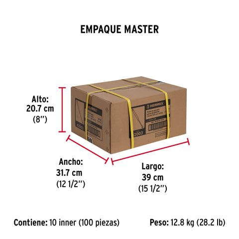 Pistón a gas con capacidad de 100 N / 10 kg, HERMEX | PIGA-100 | 42003