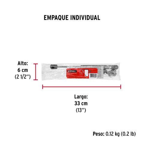 Pistón a gas con capacidad de 120 N / 12 kg, HERMEX | PIGA-120 | 42004