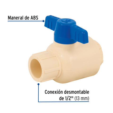 Válvula de esfera desmontable de CPVC de 1/2', FOSET | CPVC-ESD-1/2 | 42015