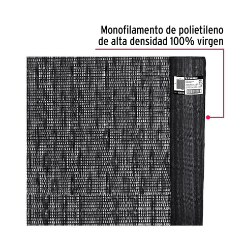 Rollo de malla sombra monofilamento 80%, 25m x 1.85m, negro | TOSO-8025 | 43004