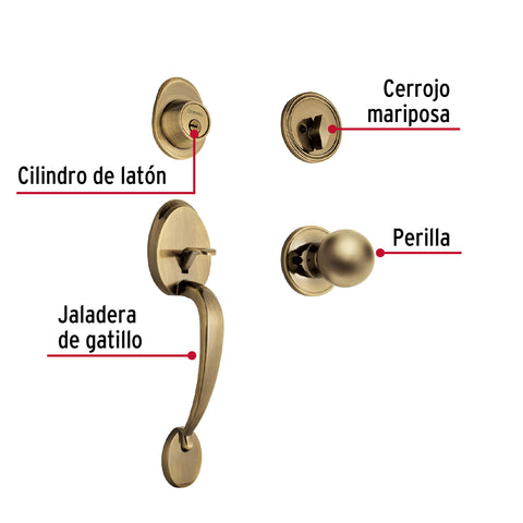 Jaladera y perilla, Lugo llave-mariposa, LA, HERMEX | CEP-21PJ | 43023