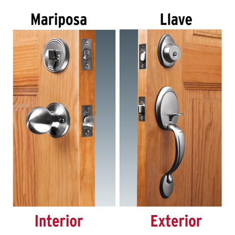 Jaladera y perilla, Lugo llave-mariposa, cromo mate, HERMEX | CEP-31PJ | 43025