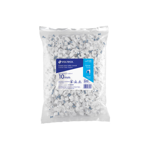 Bolsa con 500 grapas blancas de 6 mm para cable redondo | GCU-6BG | 43041