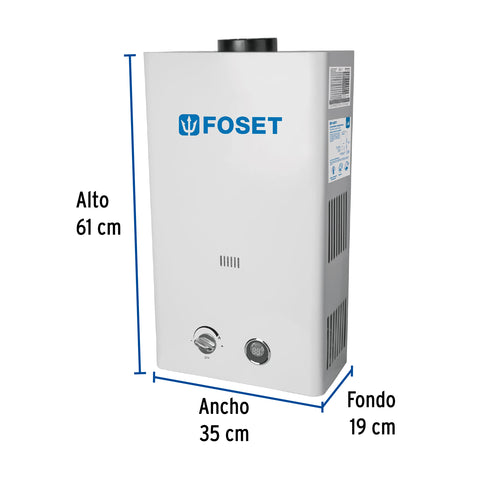 Calentador instantáneo, 13L, 3 servicios, gas LP, FOSET | CALE-13I | 43051