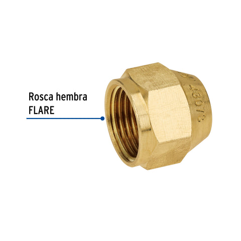 Tuerca cónica reducida de latón 1/2' x 3/8', FOSET | CLG-985 | 43073