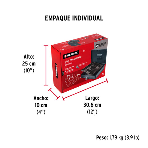 Caja para dinero, 30 cm, HERMEX | CADI-30 | 43076