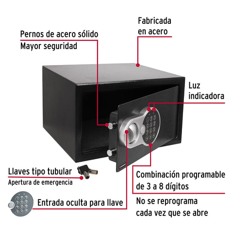 Caja de seguridad electrónica, chica, HERMEX | CASE-31 | 43080